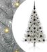 vidaXL Sapin de Noël pré-éclairé en plastique avec 150 LED Argent 120 cm PET