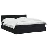 vidaXL - Ottoman bed met matras - Zwart - 180 x 200 cm - Fluweel