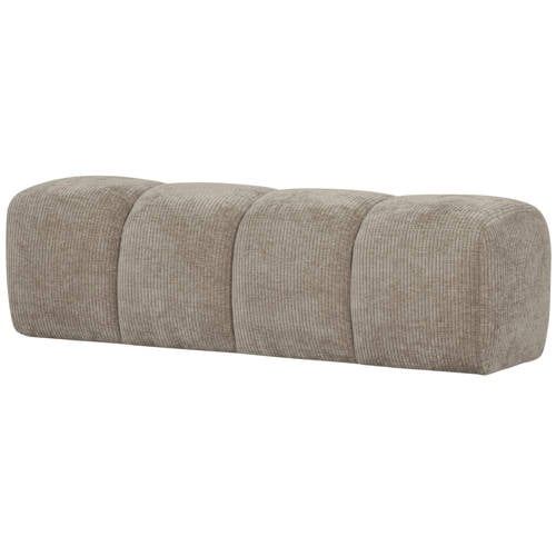 WOOOD Mojo Eetbankje 164 cm - Ribstof - Donker Zand - Retro & Vintage