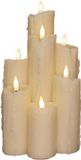 Anna's Collection bougies LED/bougies sur socle - 2x - or - D4,5 x H8 cm - minuterie - blanc chaud