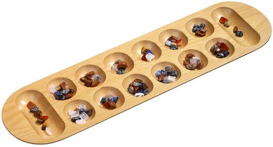 Philos Kalaha / Mancala - beukenhout - 56x15cm