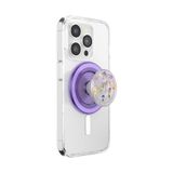PopSockets Ronde telefoongreep compatibel met MagSafe, inclusief adapterring, telefoonhouder, compatibel met draadloos opladen - paarse velden
