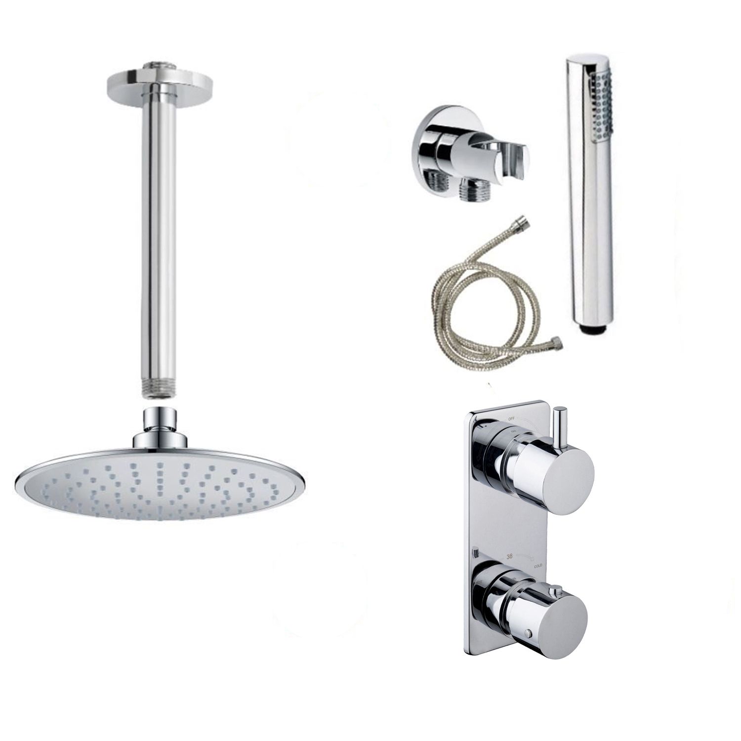 Wiesbaden Inbouw Regendouche Set Caral Rechthoek Chroom - 8719304054238