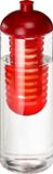 Merkloos / Sans marque Pf Concept International Bv Drinkfles met fruit infuser - rood - 850 ml - lekvrij - sportief - transparant - kunststof