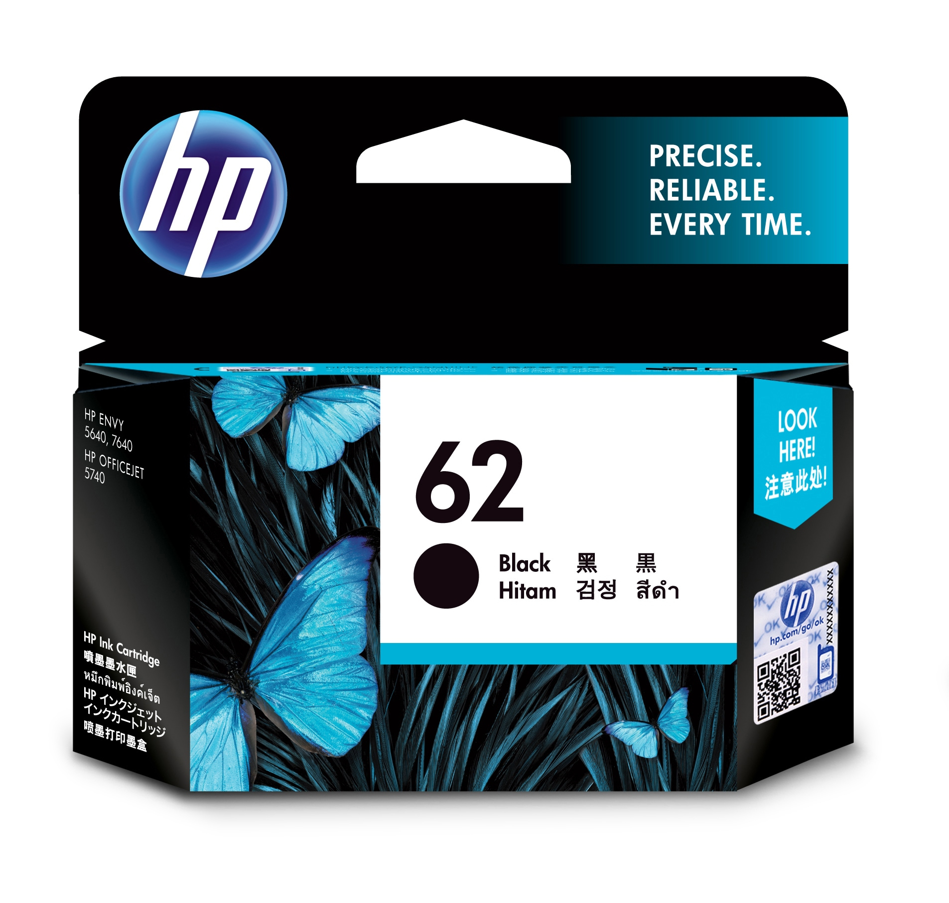 HP   62 originele zwarte inktcartridge