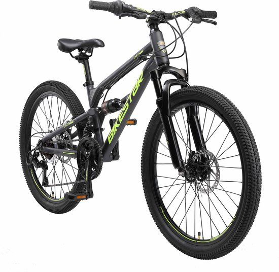 Bikestar 24 inch Alu MTB Fully - 21 speed - zwart - Unisex