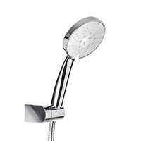 TATAY Doucheset Jerez avec Support et Flexible 1.5m avec 12 cm de Diamètre | 4 Jets | Matériau ABS | Système Économiseur d'Eau et Anticalcaire | Construction Robuste | Détails Pratiques, Chrome