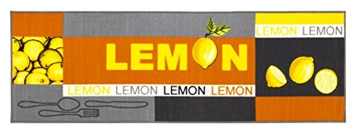 andiamo Laagpolige loper Lemon van 100% polyamide keukenloper met citroenpatroon, geel, 50 x 70 cm
