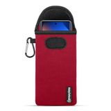 MobyDefend Hoesje - Geschikt voor Xiaomi Redmi Note 15 5G - Neopreen Pouch Met Karabijnhaak - Insteek - Riemlus - Rood