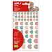 APLI Kids 19452 sticker hart "Nordik", 6 vellen hartelastieken, Scandinavische kleuren, verschillende maten, stickers met afneembare lijm
