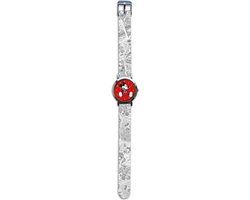 Mickey Disney Horloge Mickey Mouse Junior 25 Cm Nylon Grijs/rood