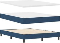 vidaXL Boxspringbed met hoofdeinde, blauw, 160 x 200 cm, stof