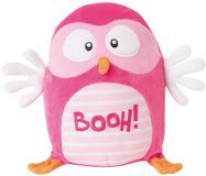Jemini Lichtgevend pluche Booh uil 20 cm roze
