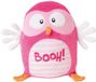 Jemini Lichtgevend pluche Booh uil 20 cm roze