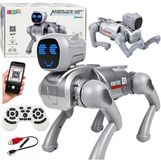 Lean toys Ai Robot Dog – Télécommandé (rc/bluetooth/app) Programmable Argent