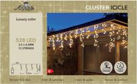 Anna's Collection Ijspegelverlichting lichtsnoer - 528 led lampjes - warm wit - 350 cm