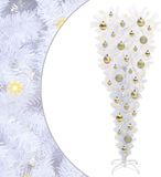 vidaXL Sapin de Noël artificiel avec 150 LED, Blanc, 120 cm, PVC et Acier