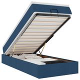 VidaXL Ottoman bed with mattress, blue, 140 x 190 cm, fabric