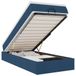 vidaXL Lit plateforme avec matelas Bleu Tissu 120x200 cm
