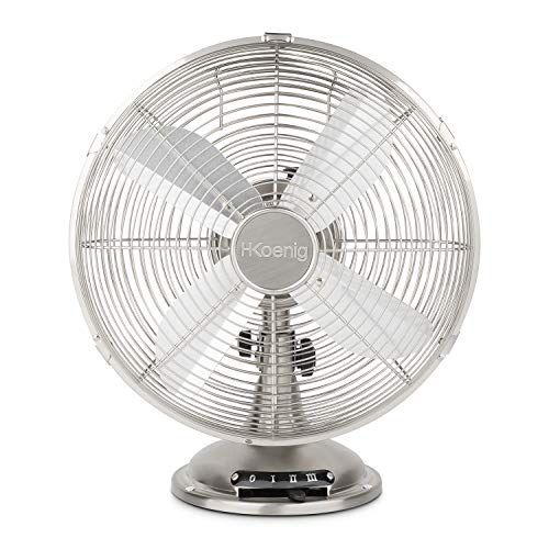H.KOENIG JOE48 - Elektrische Tafelventilator - Metaal - 3 Snelheden