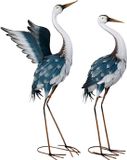 Relaxdays Tuinbeeld Reiger - 2-delige set