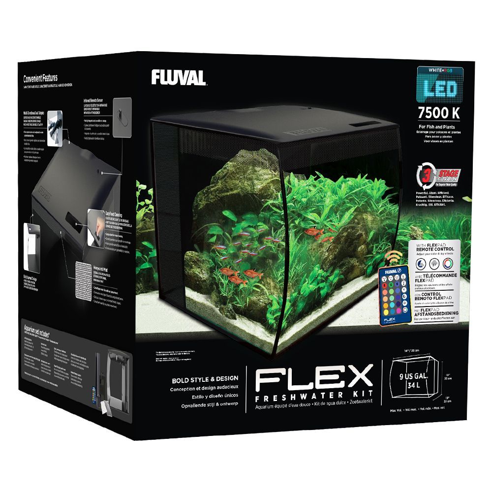 Fluval Flex Aquariumset - 123 L kast zwart open