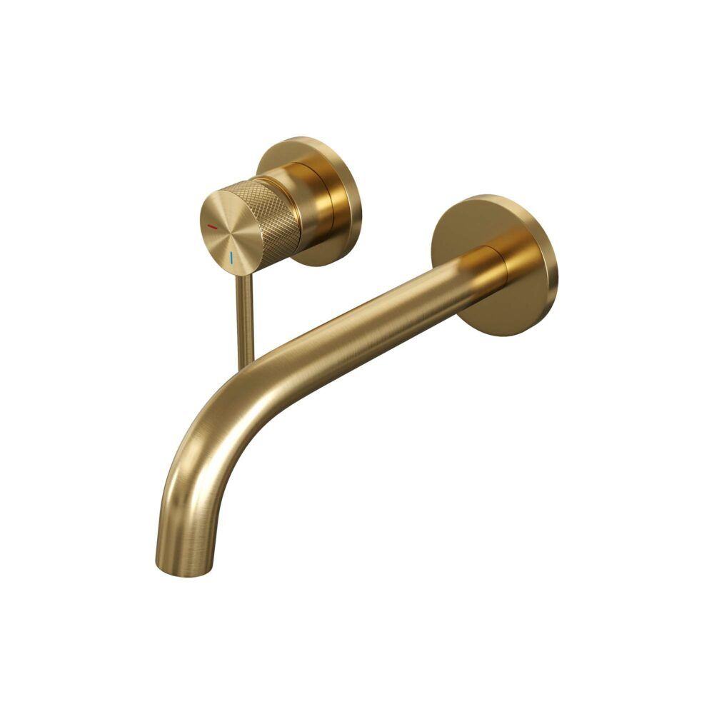 Brauer Gold Carving inbouw wastafelkraan met gebogen uitloop