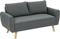 Homcom 2-zits bank, Polyester, Schaumstoff, 145L x 75B x 78H cm, Dunkelgrau