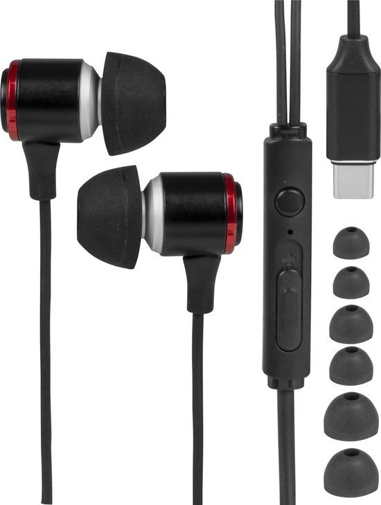 Nuvance Oortjes met Draad - USB-C Aansluiting - Zwart