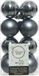 Decoris Kerstballen - 16 stuks - 4cm - Kunststof - Grijs/Blauw