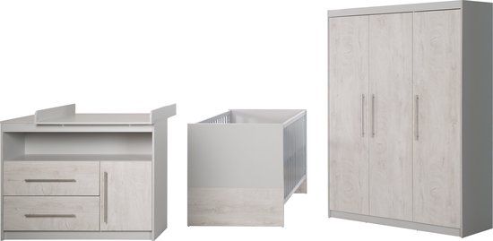 roba Maren 3-delige Kinderkamer Set (Combi-bed, Commode, Kledingkast) - Wit - Hout