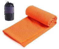 Merkloos Microfiber Yogadoek met Antislip Noppen in Oranje