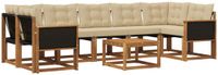 vidaXL - Hoek loungeset - Acacia hout - Natuurlijk en beige