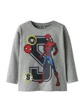 NAME IT T-shirt 'NMMDEEP SPIDER' bleu / gris chiné / rouge sang / noir
