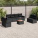 Maison Exclusive - Ensemble de meubles de jardin 9 pièces avec canapé et coussins, noir, en polyrotin