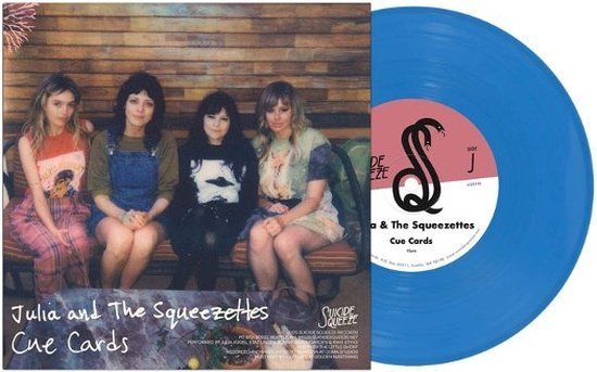 Cue Julia And The Squeezettes & Lync - Cue Cards (7" Single) (Ocean Blue Coloured Vinyl)