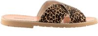 Minorquines Damessandalen Avarca Platte sandalen Vrouwen Leer Mini Leo Panterprint Maat 37