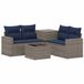 vidaXL - Bankstel - 6 - st - Grijs - en - Marineblauw - Poly - Rattan - en - Staal