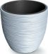 Prosperplast Plantenpot/bloempot Furu Stripes - Lichtgrijs - Kunststof - D30 x H30 cm