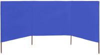 Merkloos / Sans marque A-Brand Windscherm voor Strand & Camping - 400 x 120 cm - 3 Panelen - Azuurblauw - Inclusief 4 Houten Palen - Duurzaam & Inklapbaar