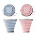 2 stuks opvouwbare bekers, opvouwbare beker siliconen, draagbare campingbekers, BPA-vrij, opvouwbare reisbekers met kunststof afdichtingsdeksel, voor picknick, camping, wandelen, reizen, blauw