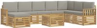 vidaXL - Bank loungeset - 7-delig - Wit en lichtgrijs - Polyester