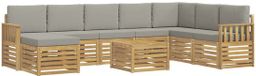 vidaXL - Bank loungeset - 7-delig - Blanc et gris clair - Polyester