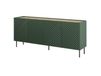 Buffet vert et bois 4 portes 2 tiroirs 200cm