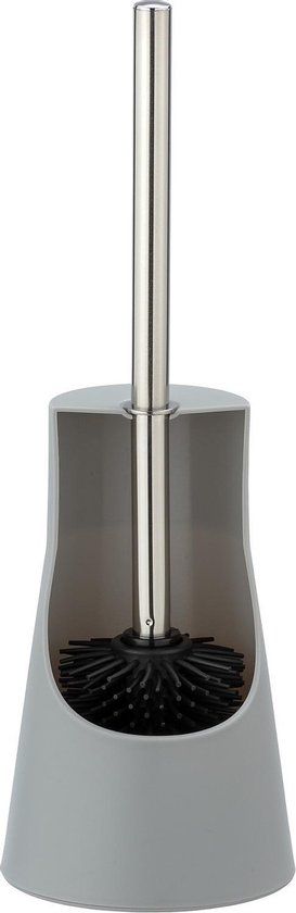 WENKO Arese Toiletborstel en Houder - 38 x 12,3 cm - Rvs - Grijs