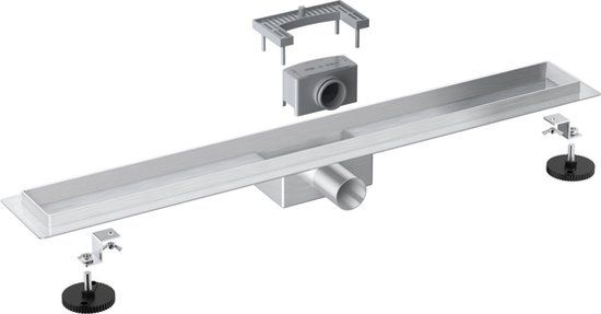 Fortifura Galeria Douchegoot - 200cm - Geborsteld RVS - Zonder Rooster