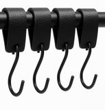 Brute Strength - Leren S-haak hangers - Zwart - 4 stuks