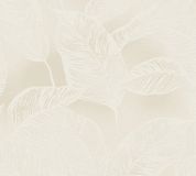 A.S. Création GROTE BLADEREN BEHANG | Floraal - Beige Wit