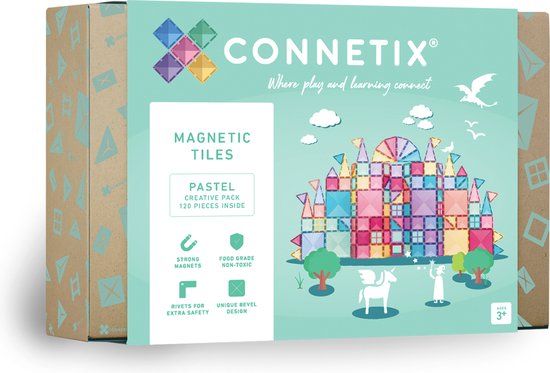 CONNETIX Magnetisch Tegels Pastel Creatief Pakket - 120 Stuks