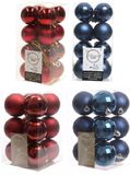Decoris Kerstversiering Kerstballen Kleuren Mix Donkerblauw/Donkerrood 4 en 6 cm Pakket van 80x stuks